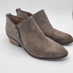 Lucky Brand light tan Suede Ankle Booties size 8.5